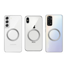 Universal round plate / magnet ring compatible with MagSafe silver Universal round plate / magnet ring compatible with MagSafe silver