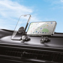 Magnetic car phone holder Forcell F-Grip IronSecure windshield / dashboard black
