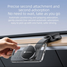 Magnetic car phone holder compatible with Magsafe Forcell F-Grip MagFlex windshield / dashboard black