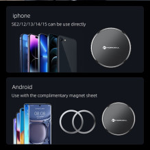 Magnetinis automobilio telefono laikiklis, suderinamas su „Magsafe Forcell F-Grip MagFlex“, juodas Magnetinis automobilio telefono laikiklis, suderinamas su „Magsafe Forcell F-Grip MagFlex“, juodas
