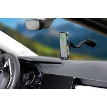 Magnetic car phone holder compatible with Magsafe Forcell F-Grip MagFlex windshield / dashboard black