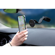 Magnetic car phone holder compatible with Magsafe Forcell F-Grip MagFlex windshield / dashboard black