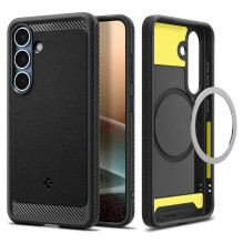 SPIGEN dėklas RUGGED ARMOR MAG, suderinamas su MagSafe, skirtas SAMSUNG S25, matinės juodos spalvos SPIGEN dėklas RUGGED ARMOR MAG, suderinamas su MagSafe, skirtas SAMSUNG S25, matinės juodos spalvos