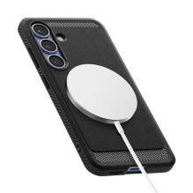 SPIGEN dėklas RUGGED ARMOR MAG, suderinamas su MagSafe, skirtas SAMSUNG S25, matinės juodos spalvos SPIGEN dėklas RUGGED ARMOR MAG, suderinamas su MagSafe, skirtas SAMSUNG S25, matinės juodos spalvos