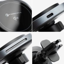 Belaidis automobilinis telefono laikiklis, suderinamas su „Magsafe Forcell F-Grip Air Mag F-07 Qi2 15W“ oro išleidimo an
