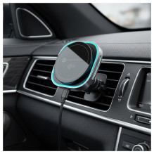 Wireless car phone holder compatible with Magsafe Forcell F-Grip Air Mag F-07 Qi2 15W air vent silver Wireless car phone holder compatible with Magsafe Forcell F-Grip Air Mag F-07 Qi2 15W air vent silver