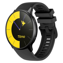 Išmanusis laikrodis TITMO O-200 (GPS, AMOLED, „Bluetooth“ skambučiai, silikoninis dirželis) juodas