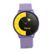 Išmanusis laikrodis TITMO O-200 (GPS, AMOLED, „Bluetooth“ skambučiai, silikoninis dirželis) levandų spalvos