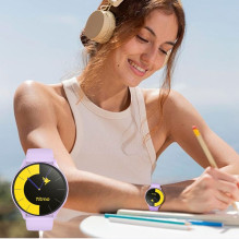 Išmanusis laikrodis TITMO O-200 (GPS, AMOLED, „Bluetooth“ skambučiai, silikoninis dirželis) levandų spalvos