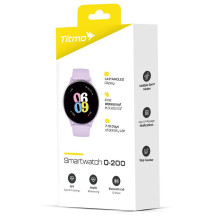 Išmanusis laikrodis TITMO O-200 (GPS, AMOLED, „Bluetooth“ skambučiai, silikoninis dirželis) levandų spalvos