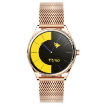 Smartwatch TITMO O-170 (AMOLED, bluetooth call, stainless steal gold mesh strap) gold