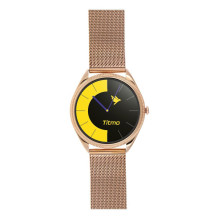 Išmanusis laikrodis TITMO O-170 (AMOLED, „Bluetooth“ skambučiai, nerūdijančio plieno aukso spalvos tinklelio dirželis) a