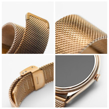 Smartwatch TITMO O-170 (AMOLED, bluetooth call, stainless steal gold mesh strap) gold