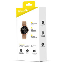 Smartwatch TITMO O-170 (AMOLED, bluetooth call, stainless steal gold mesh strap) gold