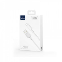 „WiWU“ – klasikinės serijos duomenų kabelis „Wi-C006“, USB A–Lightning 2,4A, baltas „WiWU“ – klasikinės serijos duomenų kabelis „Wi-C006“, USB A–Lightning 2,4A, baltas