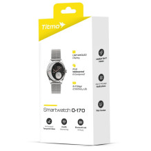 Išmanusis laikrodis TITMO O-170 (AMOLED, „Bluetooth“ skambučiai, nerūdijančio plieno sidabro spalvos tinklelio dirželis)
