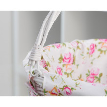 Willow basket with printing fabric FSBKT-037-1 white Willow basket with printing fabric FSBKT-037-1 white