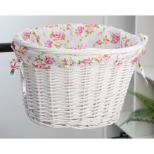 Willow basket with printing fabric FSBKT-037-1 white Willow basket with printing fabric FSBKT-037-1 white