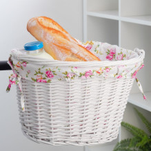 Willow basket with printing fabric FSBKT-037-1 white Willow basket with printing fabric FSBKT-037-1 white