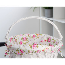 Willow basket with printing fabric FSBKT-037-1 white Willow basket with printing fabric FSBKT-037-1 white