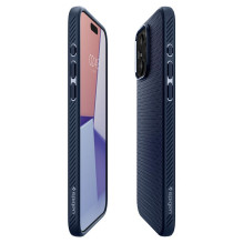 SPIGEN dėklas LIQUID AIR, skirtas IPHONE 15 Pro Max, tamsiai mėlynas