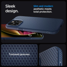 SPIGEN dėklas LIQUID AIR, skirtas IPHONE 15 Pro Max, tamsiai mėlynas