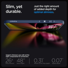 SPIGEN dėklas LIQUID AIR, skirtas IPHONE 15 Pro Max, tamsiai mėlynas