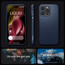SPIGEN dėklas LIQUID AIR, skirtas IPHONE 15 Pro Max, tamsiai mėlynas
