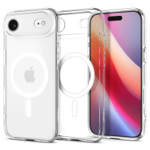 SPIGEN ULTRA HYBRID MAG dėklas, suderinamas su „MagSafe“, skirtas IPHONE 17 Air, skaidrus, baltas