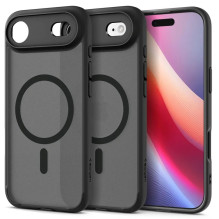 SPIGEN dėklas ULTRA HYBRID MAG, suderinamas su „MagSafe“, skirtas IPHONE 17, Air frost, juodas SPIGEN dėklas ULTRA HYBRID MAG, suderinamas su „MagSafe“, skirtas IPHONE 17, Air frost, juodas