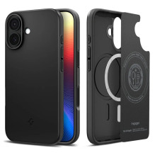 SPIGEN dėklas THIN FIT MAG, suderinamas su „MagSafe“, skirtas IPHONE 17, juodas