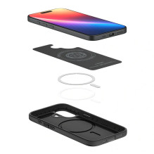 SPIGEN dėklas THIN FIT MAG, suderinamas su „MagSafe“, skirtas IPHONE 17, juodas