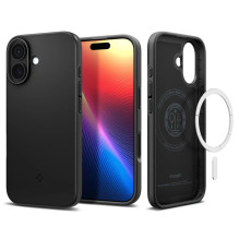 SPIGEN dėklas THIN FIT MAG, suderinamas su „MagSafe“, skirtas IPHONE 17, juodas