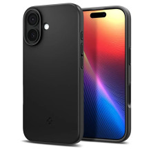 SPIGEN dėklas THIN FIT MAG, suderinamas su „MagSafe“, skirtas IPHONE 17, juodas