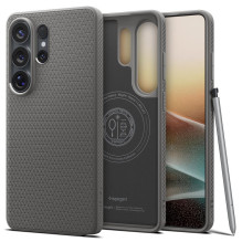 SPIGEN dėklas LIQUID AIR MAG, suderinamas su MagSafe, skirtas SAMSUNG S26 Ultra, marmuro pilkos spalvos