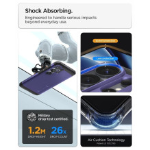 SPIGEN TOUGH ARMOR dėklas, suderinamas su „MagSafe“, skirtas SAMSUNG S26 Ultra pelenų violetiniam dangteliui
