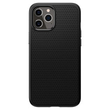 SPIGEN Liquid Air dėklas iPhone 12 / 12 PRO matinės juodos spalvos