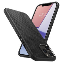 SPIGEN Liquid Air dėklas iPhone 12 / 12 PRO matinės juodos spalvos
