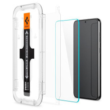 SPIGEN grūdinto stiklo GLAS.TR "EZ FIT" 2 vnt. pakuotė, skirta SAMSUNG S23 telefonui, skaidrus