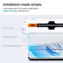 SPIGEN grūdinto stiklo GLAS.TR "EZ FIT" 2 vnt. pakuotė, skirta SAMSUNG S23 telefonui, skaidrus