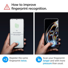 SPIGEN grūdinto stiklo GLAS.TR "EZ FIT" 2 vnt. pakuotė, skirta SAMSUNG S23 telefonui, skaidrus