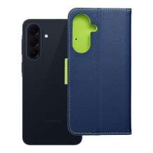Atverčiamas dėklas, skirtas „Samsung A57 Fancy Book“, tamsiai mėlynas / gelsvas Atverčiamas dėklas, skirtas „Samsung A57 Fancy Book“, tamsiai mėlynas / gelsvas