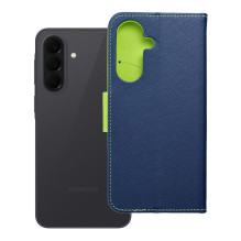 Atverčiamas dėklas, skirtas „Samsung A37 Fancy Book“, tamsiai mėlynas / gelsvas Atverčiamas dėklas, skirtas „Samsung A37 Fancy Book“, tamsiai mėlynas / gelsvas