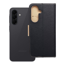 Atverčiamas dėklas, skirtas „Samsung A37 Fancy Book“, juodas / auksinis Atverčiamas dėklas, skirtas „Samsung A37 Fancy Book“, juodas / auksinis