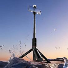 Selfie stick tripod with remote control + LED light Hoco K34 black
