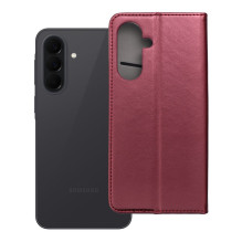 Atverčiamas dėklas, skirtas „Samsung A37 Smart Magneto“, bordo spalvos Atverčiamas dėklas, skirtas „Samsung A37 Smart Magneto“, bordo spalvos