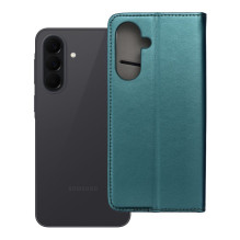 Atverčiamas dėklas, skirtas „Samsung A37 Smart Magneto“, tamsiai žalias Atverčiamas dėklas, skirtas „Samsung A37 Smart Magneto“, tamsiai žalias