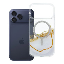 Case for iPhone 17 Pro Max Golden compatible with MagSafe white