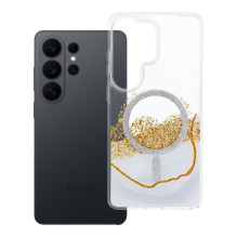Case for Samsung S26 Ultra Golden compatible with MagSafe white Case for Samsung S26 Ultra Golden compatible with MagSafe white
