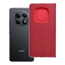 Atverčiamas dėklas Xiaomi Redmi NOTE 15 5G Luna Book, anglies pluošto, raudonas